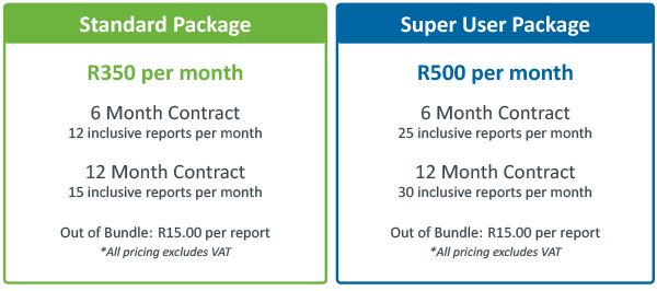 Commercial Pricing Table